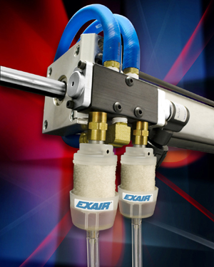 Reduce noise from air powered equipment