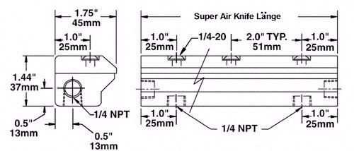 Super Air Knife Dimensions