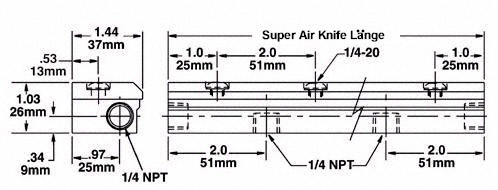 Super Air Knife Dimensions
