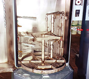 Air Knives Perform Drying Cycle of Parts Washer