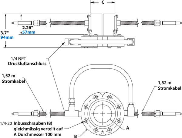 Super Ion Air Wipe Abmessungen