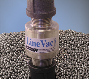 Threaded Line Vac Conveys Ball Bearings
