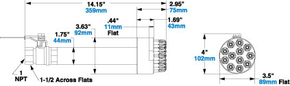 Sicherheitsblaskanone Abmessungen Super Blast Safety Air Gun Dimensions Modell 1213-12