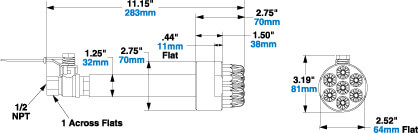 Sicherheitsblaskanone Abmessungen Super Blast Safety Air Gun Dimensions Modell 1213-7