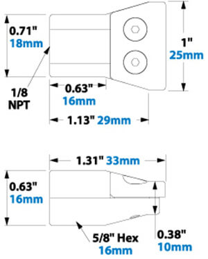 Flachstrahldüse Flat Super Air Nozzle 1126 Abmessungen Dimensions