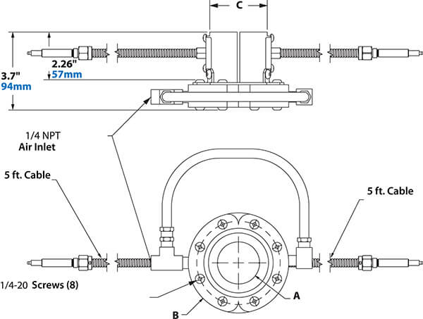 Super Ion Air Wipe Dimensions