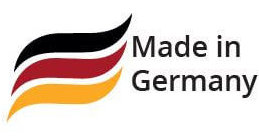 "Made in Germany"-Logo der Firma Tolpec GmbH, die ihre Kompressoren der Marke SCC Aircompressors teilweise in Deutschland fertigt.
