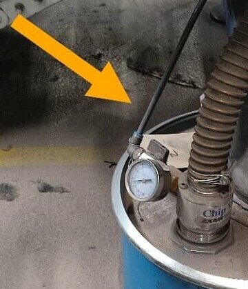 Chip Vac mit zu kleinem Druckluftschlauch