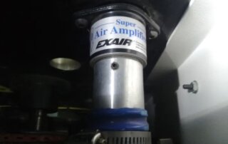 Luftstromverstärker Air Amplifier verbaut in Produktionsanlage